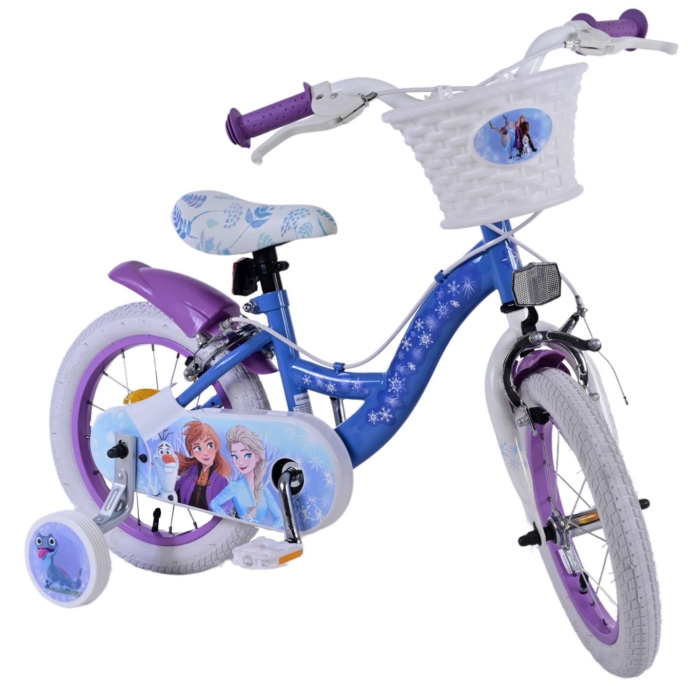 Disney Frozen 2 Kinderfiets - Meisjes - 14 inch - Blauw/Paars - Twee handremmen - Afbeelding 6