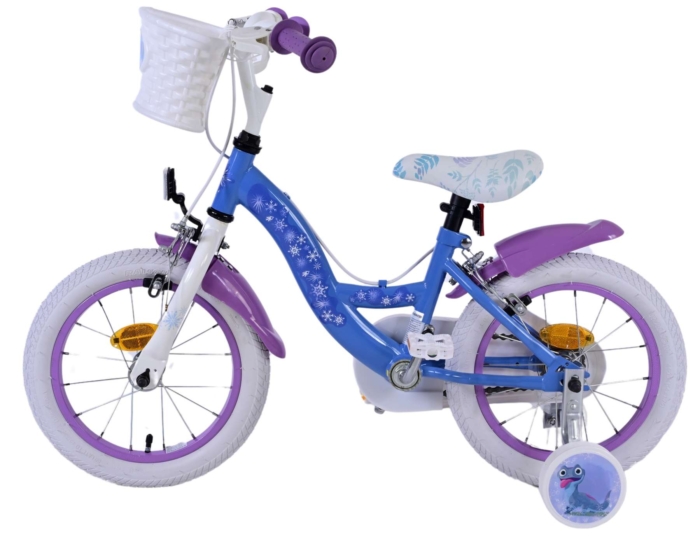 Disney Frozen 2 Kinderfiets - Meisjes - 14 inch - Blauw/Paars - Twee handremmen - Afbeelding 8