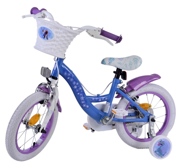 Disney Frozen 2 Kinderfiets - Meisjes - 14 inch - Blauw/Paars - Twee handremmen - Afbeelding 9