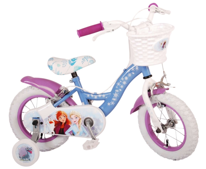 Disney Frozen 2 Kinderfiets - Meisjes - 12 inch - Blauw/Paars - Twee handremmen - Afbeelding 2