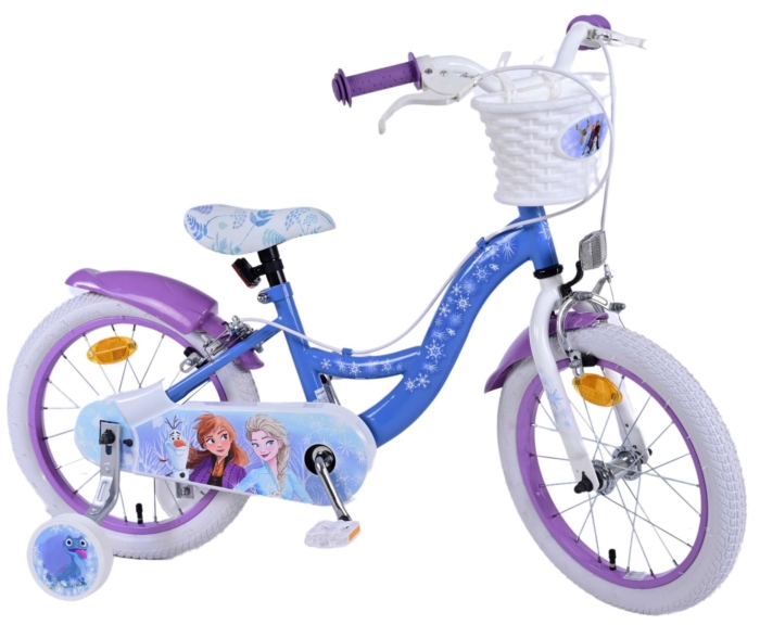 Disney Frozen 2 Kinderfiets - Meisjes - 16 inch - Blauw/Paars - Twee handremmen - Afbeelding 2