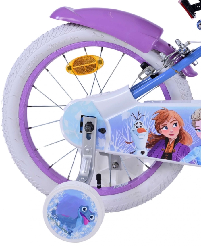 Disney Frozen 2 Kinderfiets - Meisjes - 16 inch - Blauw/Paars - Twee handremmen - Afbeelding 3