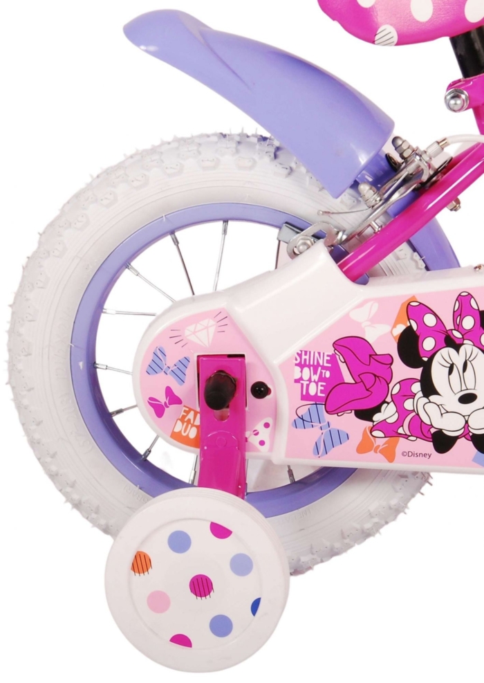 Disney Minnie Cutest Ever! Kinderfiets - Meisjes - 12 inch - Roze - Twee handremmen - Afbeelding 4