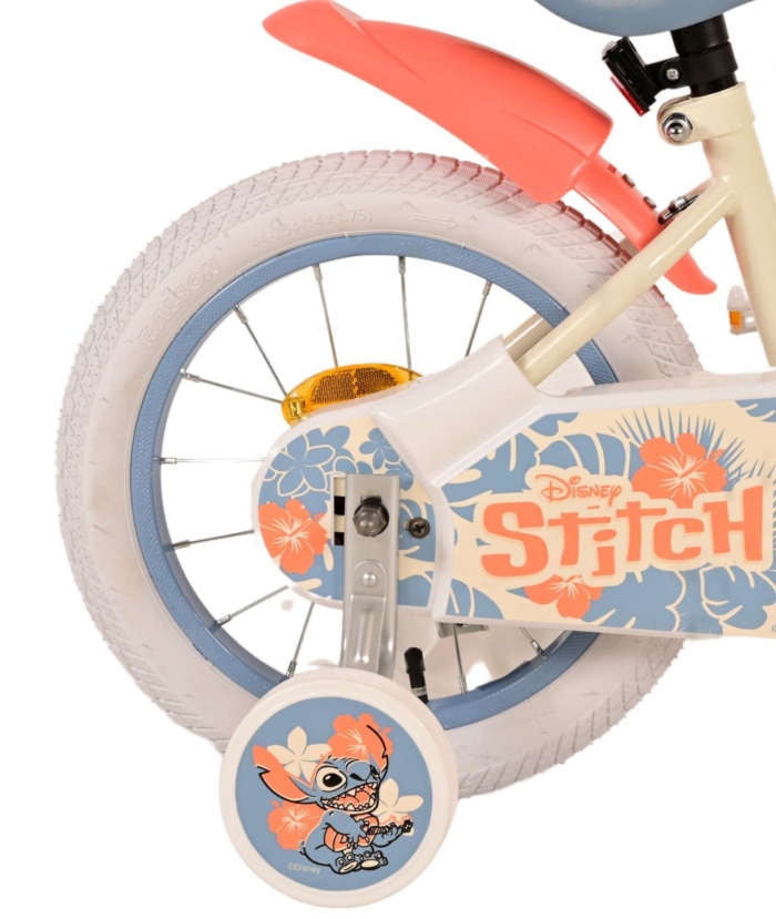 Disney Stitch Kinderfiets - Meisjes - 14 inch - Crème Koraal Blauw - Afbeelding 3