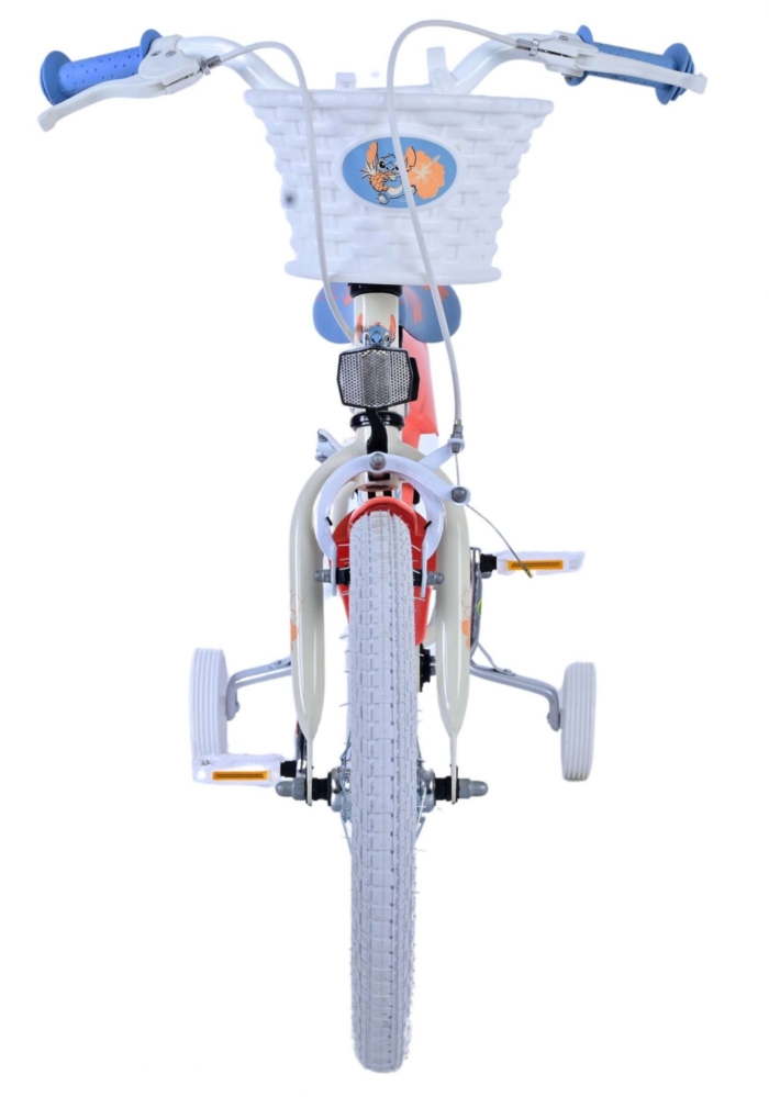 Disney Stitch Kinderfiets - Meisjes - 16 inch - Crème Koraal Blauw - Twee handremmen - Afbeelding 6