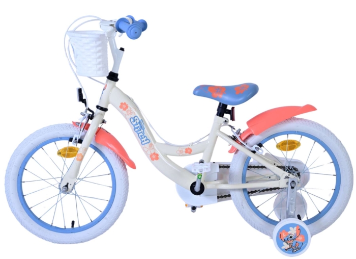 Disney Stitch Kinderfiets - Meisjes - 16 inch - Crème Koraal Blauw - Twee handremmen - Afbeelding 7