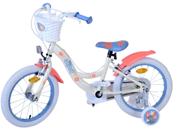 Disney Stitch Kinderfiets - Meisjes - 16 inch - Crème Koraal Blauw - Twee handremmen - Afbeelding 8