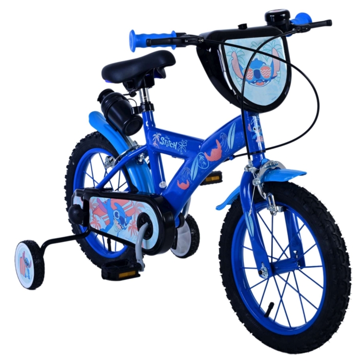 Disney Stitch Kinderfiets - Jongens - 14 inch - Blauw - Twee handremmen - Afbeelding 6