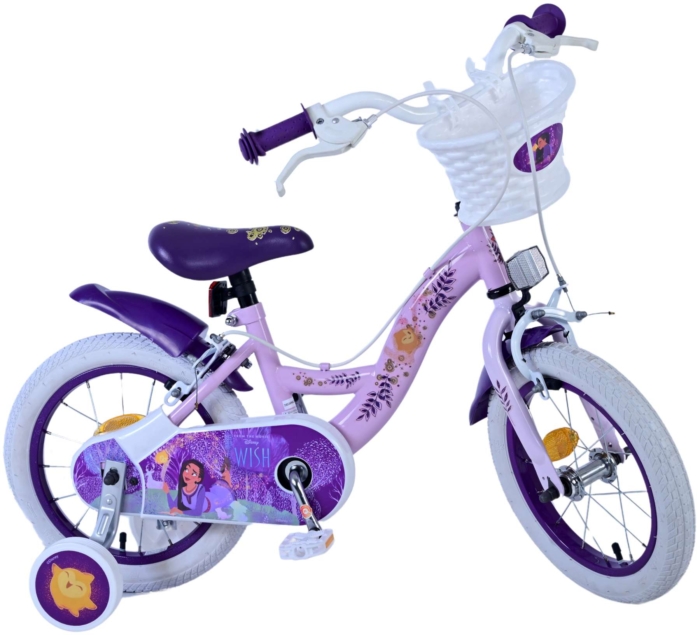 Disney Wish Kinderfiets - Meisjes - 14 inch - Paars - Twee handremmen - Afbeelding 2