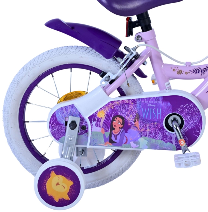 Disney Wish Kinderfiets - Meisjes - 14 inch - Paars - Twee handremmen - Afbeelding 3