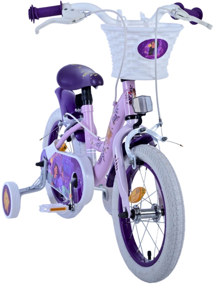 Disney Wish Kinderfiets - Meisjes - 14 inch - Paars - Twee handremmen - Afbeelding 6