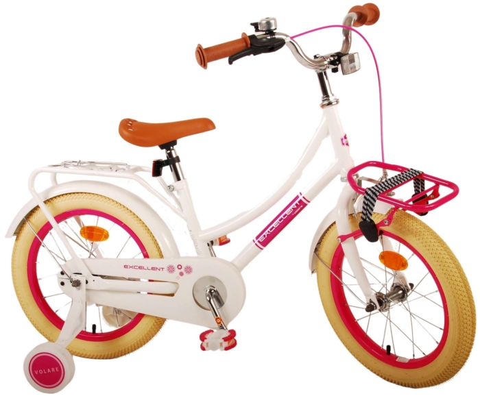 Volare Excellent Kinderfiets - Meisjes - 16 inch - Wit- 95% afgemonteerd - Afbeelding 2