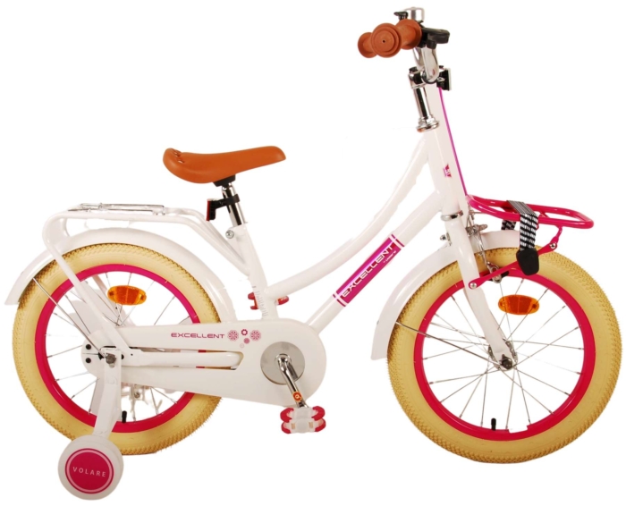 Volare Excellent Kinderfiets - Meisjes - 16 inch - Wit- 95% afgemonteerd - Afbeelding 3