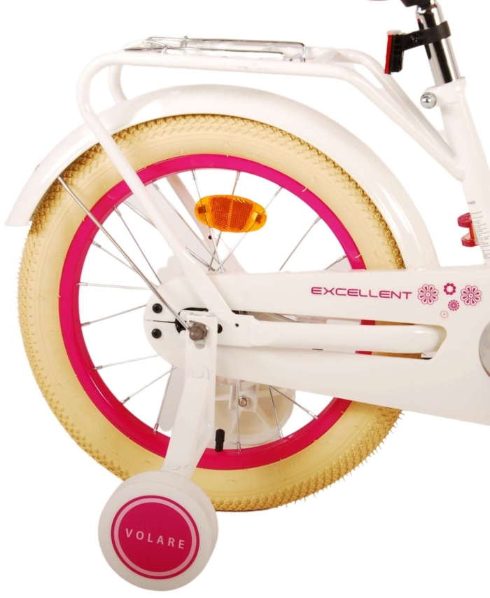 Volare Excellent Kinderfiets - Meisjes - 16 inch - Wit- 95% afgemonteerd - Afbeelding 4