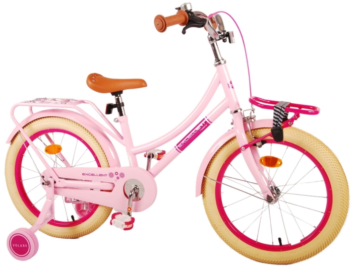 Volare Excellent Kinderfiets - Meisjes -18 inch - Roze - 95% afgemonteerd - Afbeelding 2