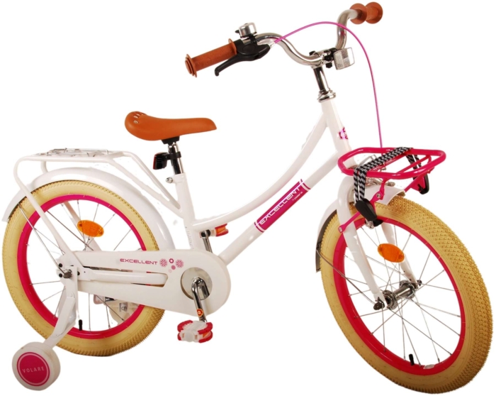 Volare Excellent Kinderfiets - Meisjes - 18 inch - Wit - 95% afgemonteerd - Afbeelding 3