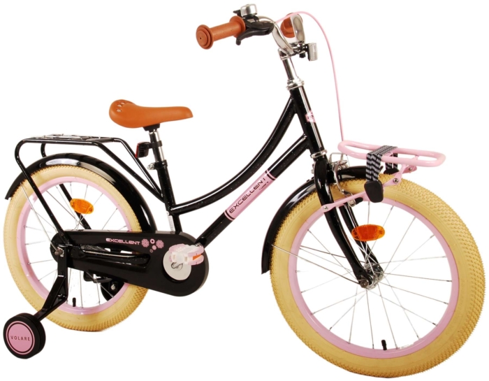 Volare Excellent Kinderfiets - Meisjes - 18 inch - Zwart - 95% afgemonteerd - Afbeelding 2