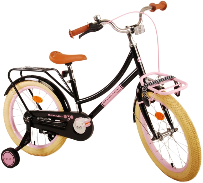 Volare Excellent Kinderfiets - Meisjes - 18 inch - Zwart - 95% afgemonteerd - Afbeelding 3