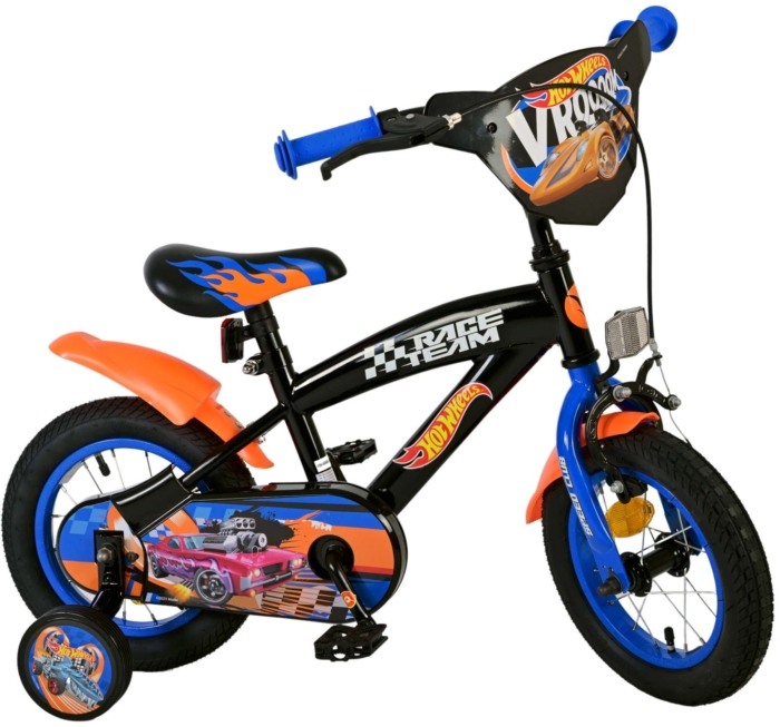 Hot Wheels Kinderfiets - Jongens - 12 inch - Zwart Oranje Blauw - Afbeelding 2