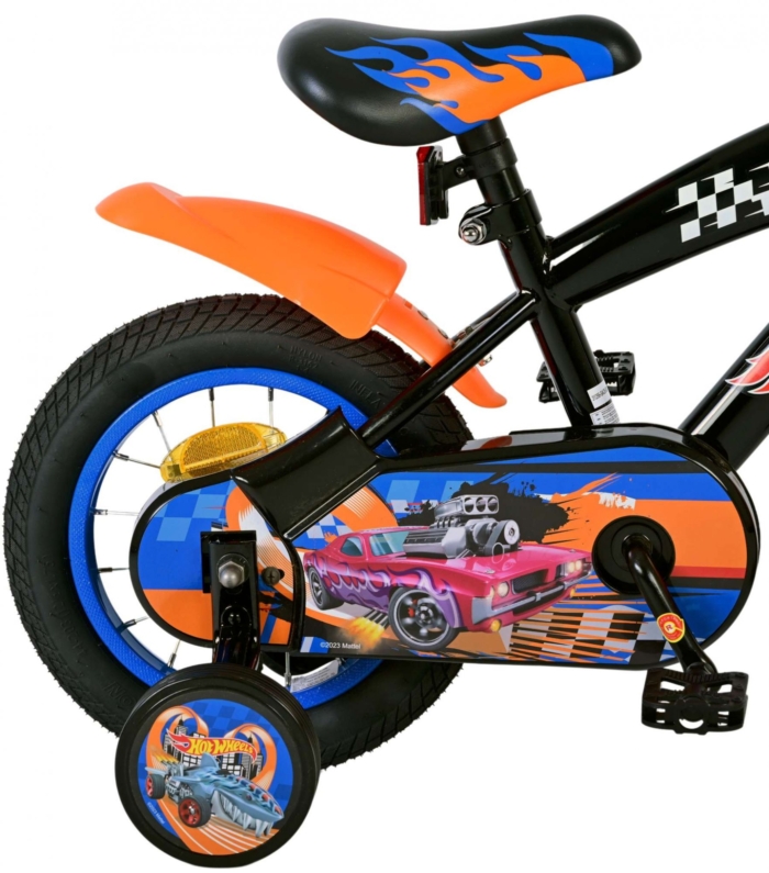 Hot Wheels Kinderfiets - Jongens - 12 inch - Zwart Oranje Blauw - Afbeelding 3