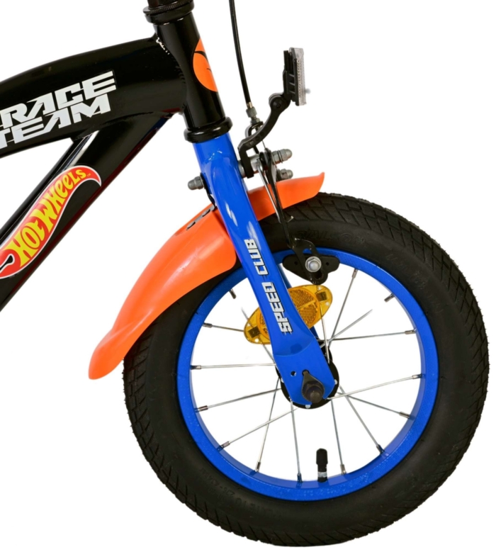 Hot Wheels Kinderfiets - Jongens - 12 inch - Zwart Oranje Blauw - Afbeelding 4