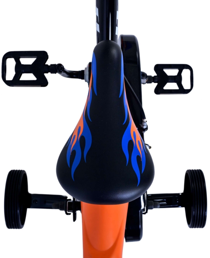 Hot Wheels Kinderfiets - Jongens - 12 inch - Zwart Oranje Blauw - Twee handremmen - Afbeelding 5