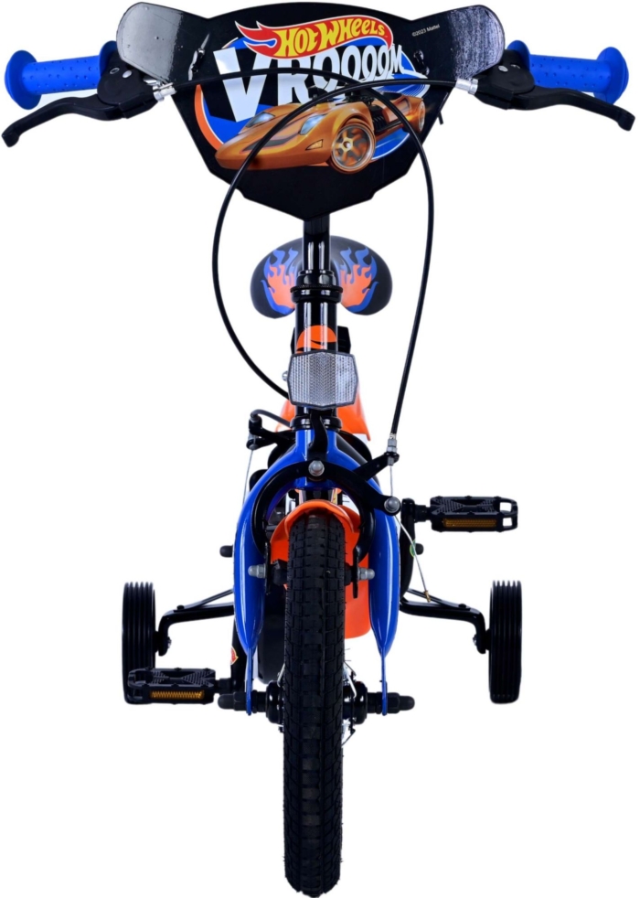 Hot Wheels Kinderfiets - Jongens - 12 inch - Zwart Oranje Blauw - Twee handremmen - Afbeelding 7