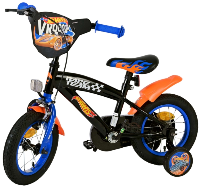 Hot Wheels Kinderfiets - Jongens - 12 inch - Zwart Oranje Blauw - Afbeelding 9