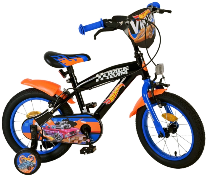 Hot Wheels Kinderfiets - Jongens - 14 inch - Zwart - Twee handremmen - Afbeelding 2