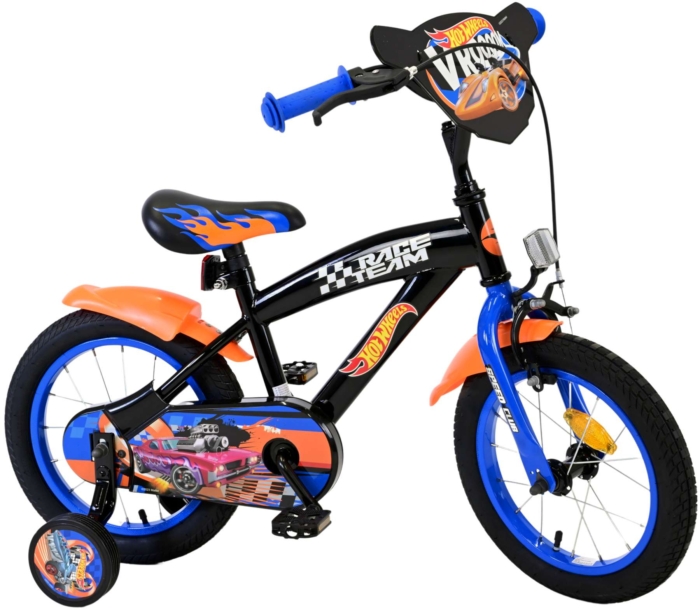 Hot Wheels Kinderfiets - Jongens - 14 inch - Zwart Oranje Blauw - Afbeelding 2