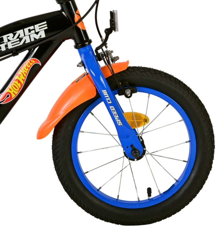 Hot Wheels Kinderfiets - Jongens - 14 inch - Zwart - Twee handremmen - Afbeelding 4