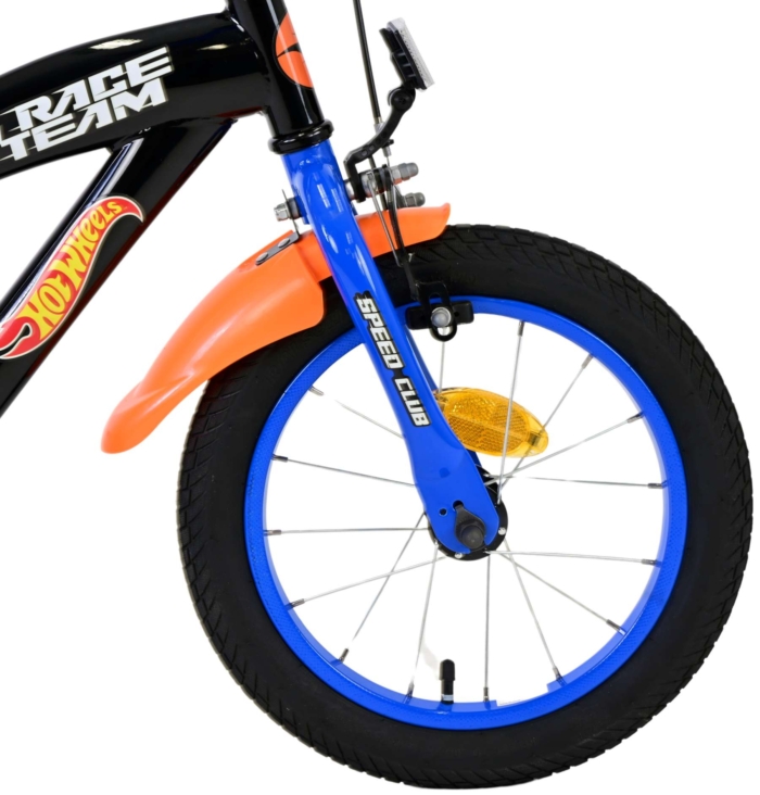 Hot Wheels Kinderfiets - Jongens - 14 inch - Zwart Oranje Blauw - Afbeelding 4