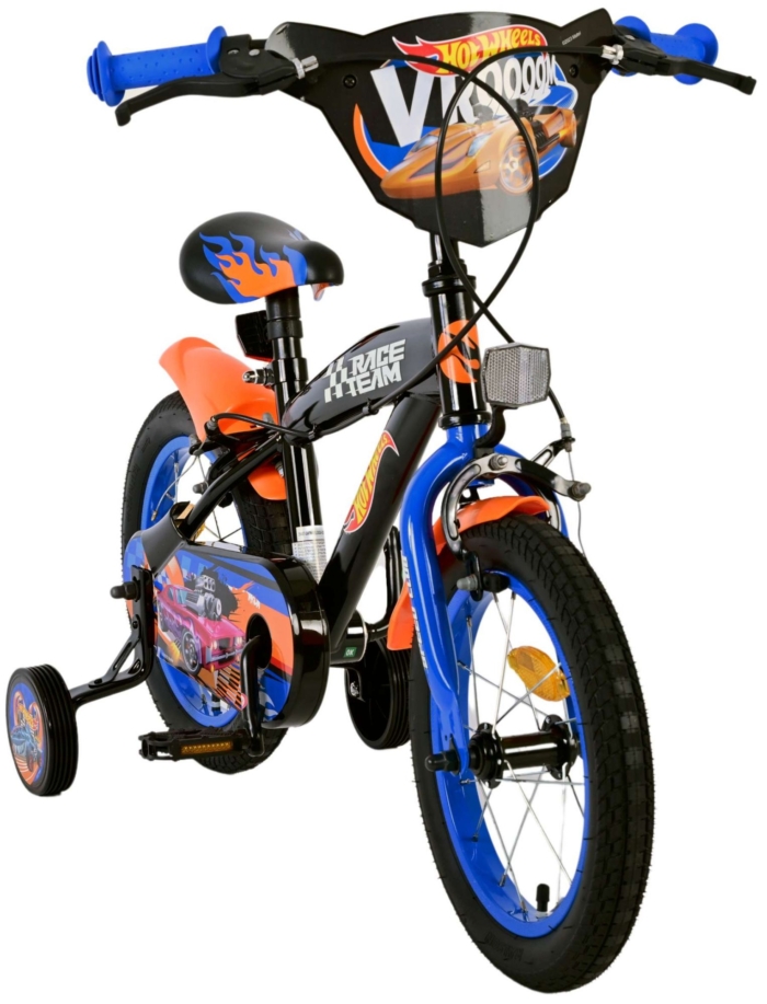 Hot Wheels Kinderfiets - Jongens - 14 inch - Zwart - Twee handremmen - Afbeelding 6