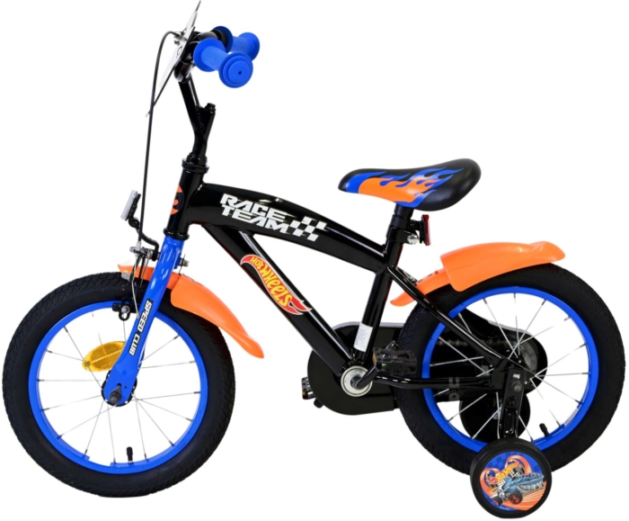 Hot Wheels Kinderfiets - Jongens - 14 inch - Zwart Oranje Blauw - Afbeelding 8