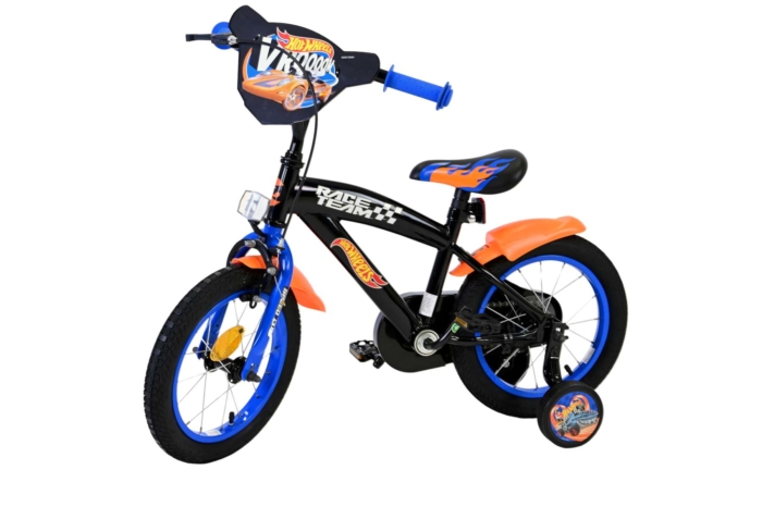 Hot Wheels Kinderfiets - Jongens - 14 inch - Zwart Oranje Blauw - Afbeelding 9