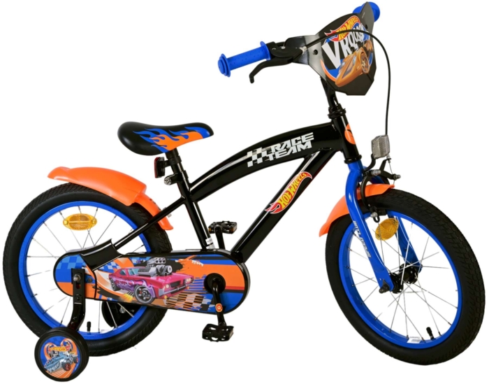 Hot Wheels Kinderfiets - Jongens - 16 inch - Zwart Oranje Blauw - Afbeelding 2