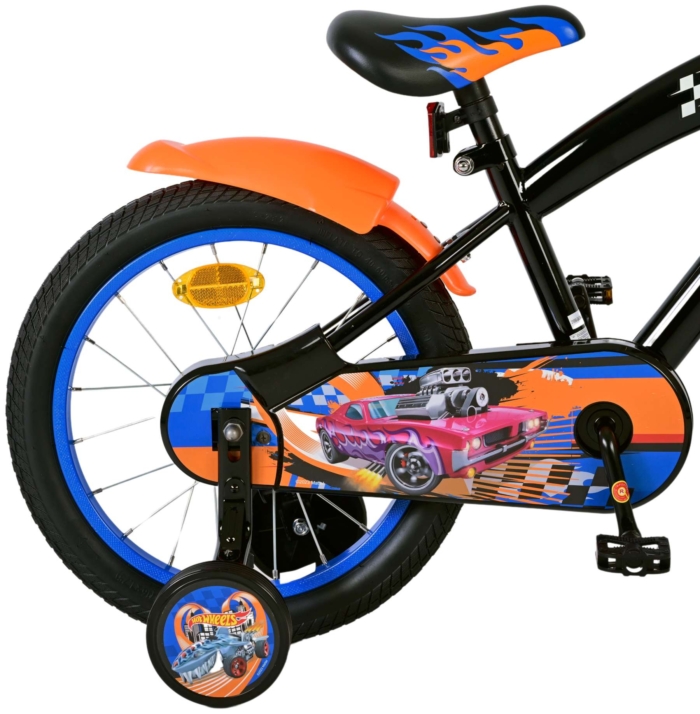 Hot Wheels Kinderfiets - Jongens - 16 inch - Zwart Oranje Blauw - Afbeelding 3