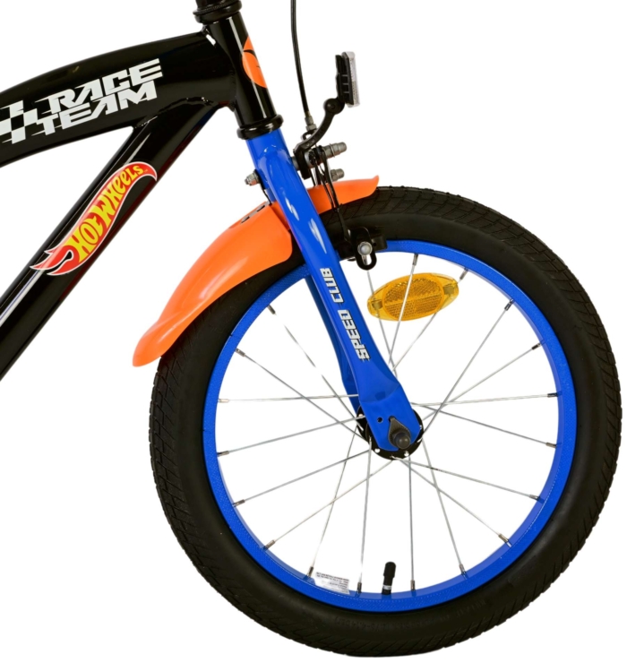 Hot Wheels Kinderfiets - Jongens - 16 inch - Zwart Oranje Blauw - Afbeelding 4