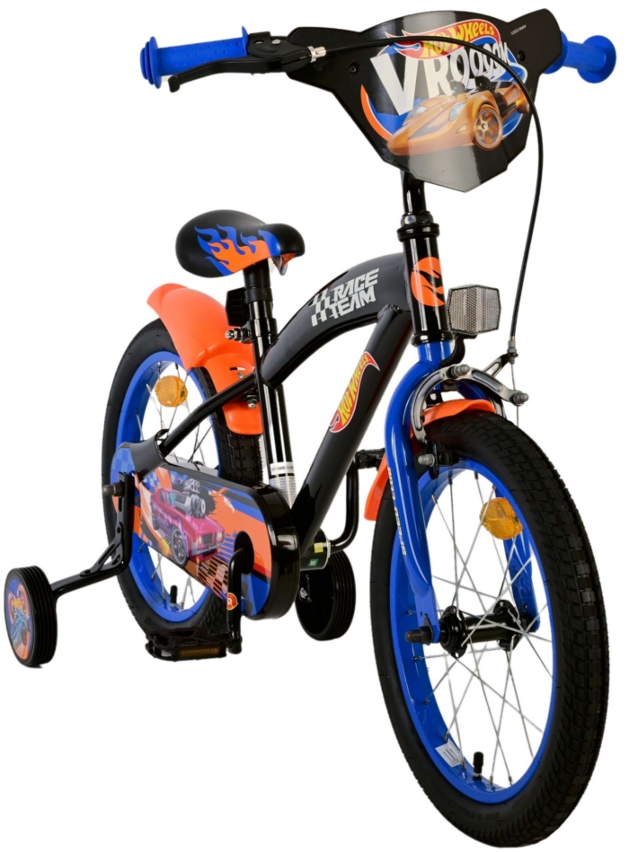 Hot Wheels Kinderfiets - Jongens - 16 inch - Zwart Oranje Blauw - Afbeelding 6