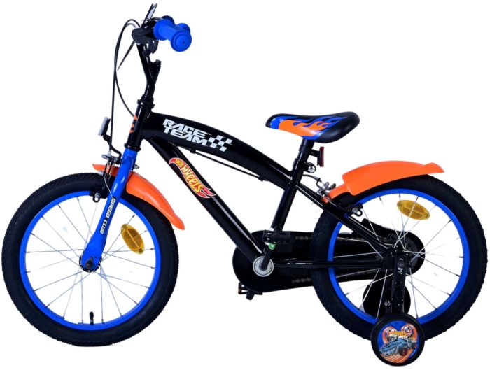 Hot Wheels Kinderfiets - Jongens - 16 inch - Zwart Oranje Blauw - Twee handremmen - Afbeelding 8