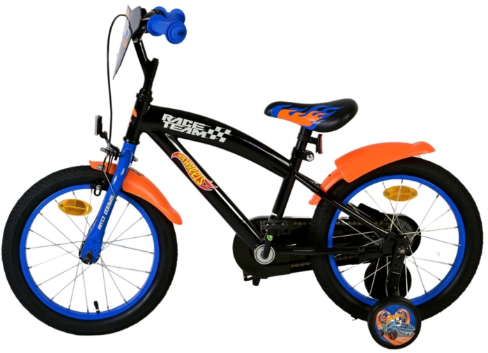 Hot Wheels Kinderfiets - Jongens - 16 inch - Zwart Oranje Blauw - Afbeelding 8