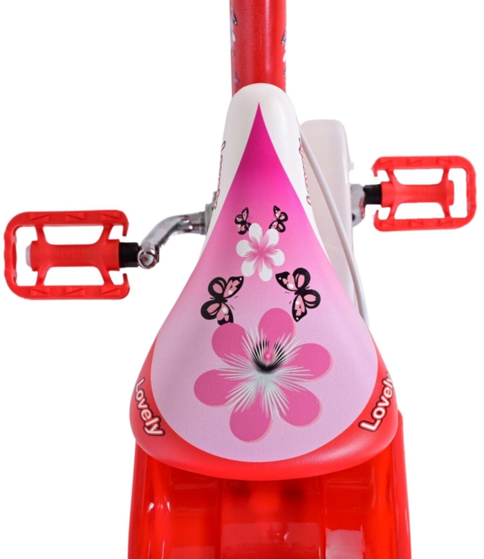 Volare Lovely Kinderfiets - Meisjes - 14 inch - Rood Wit - Twee Handremmen - Afbeelding 5