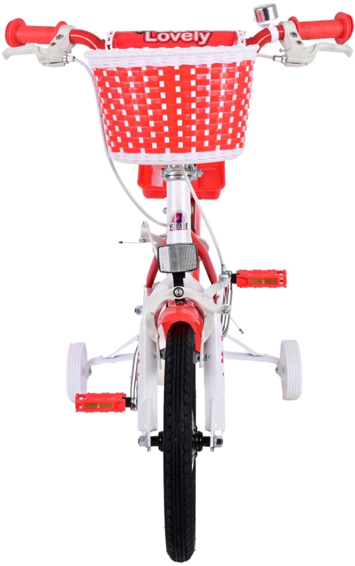 Volare Lovely Kinderfiets - Meisjes - 14 inch - Rood Wit - Twee Handremmen - Afbeelding 7