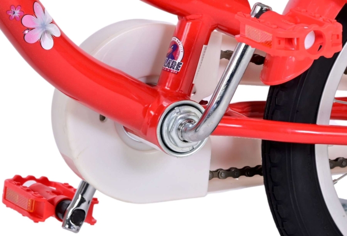 Volare Lovely Kinderfiets - Meisjes - 14 inch - Rood Wit - Twee Handremmen - Afbeelding 10