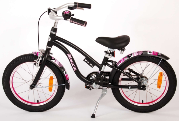 Volare Miracle Cruiser Kinderfiets - Meisjes- 16 inch - Mat Zwart - Prime Collection - Afbeelding 13