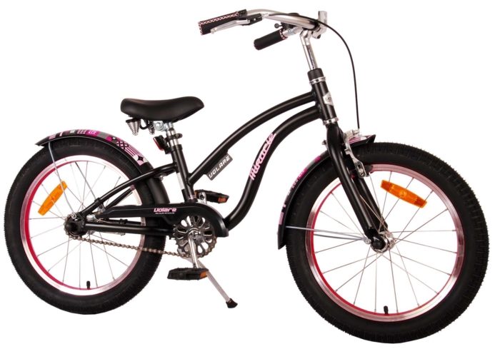 Volare Miracle Cruiser Kinderfiets - Meisjes - 18 inch - Mat Zwart - Prime Collection - Afbeelding 2