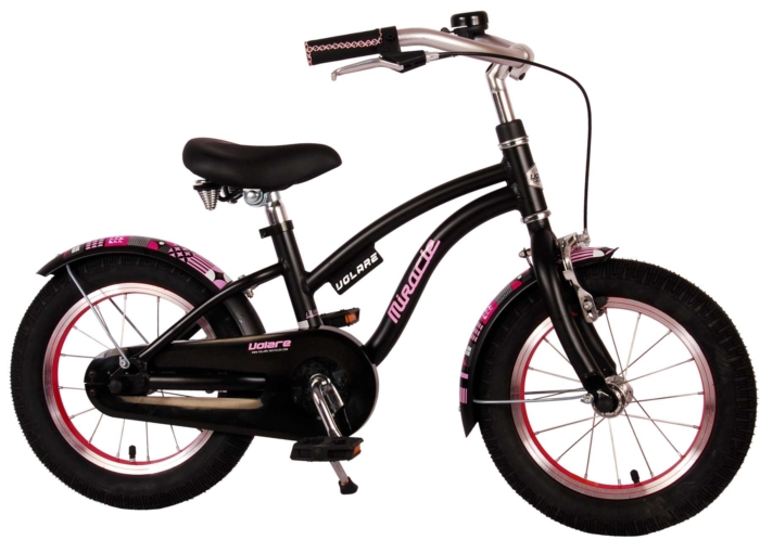 Volare Miracle Kinderfiets - Meisjes - 14 inch - Mat Zwart - Prime Collection - Afbeelding 2