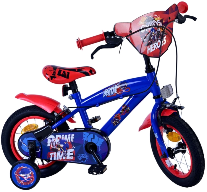 Sonic Prime Kinderfiets - Jongens - 12 inch - Blauw Rood - Twee handremmen - Afbeelding 2