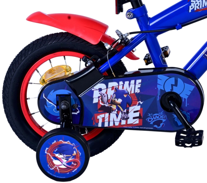 Sonic Prime Kinderfiets - Jongens - 12 inch - Blauw Rood - Twee handremmen - Afbeelding 3