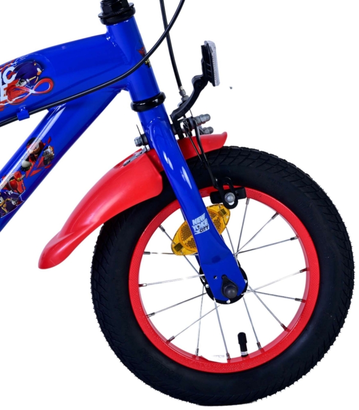 Sonic Prime Kinderfiets - Jongens - 12 inch - Blauw Rood - Twee handremmen - Afbeelding 4